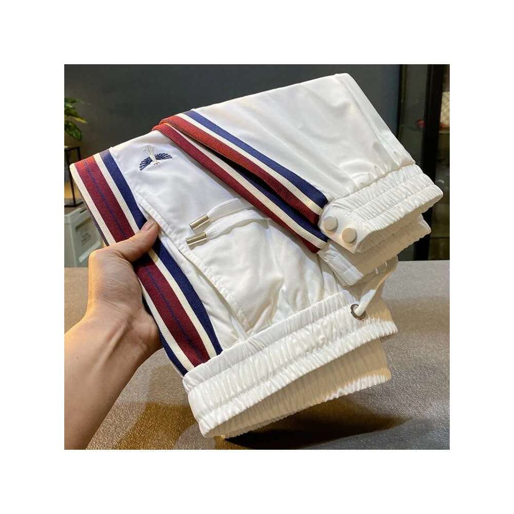 Thin And Soft Track Sweatpants Men's Summer Cool Quick-Drying Casual Silky Breathable Ankle Length Jogger Pants