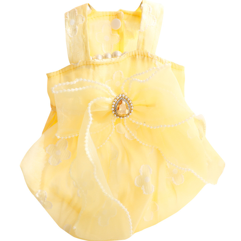Dog Princess Dress Elegant Small Dog Apparel Spring Summer for Teddy Clothes