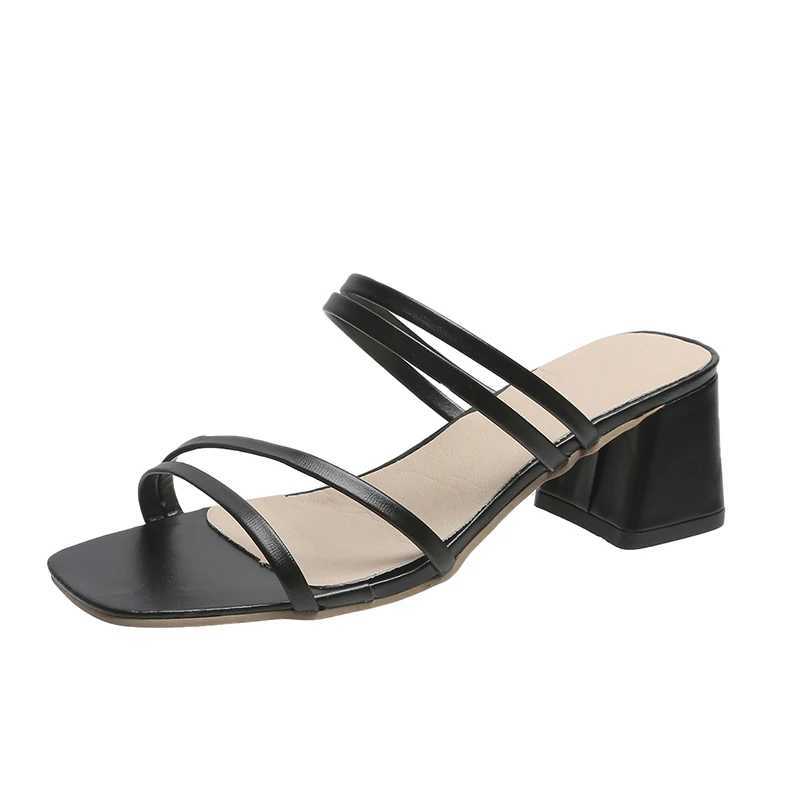 Womens Sandals Wedge Shoes 2025 New Summer Casual Womens Sandals Wen High Heel Sandals Wan Fang High Heel Open Anklet Strap Y250304