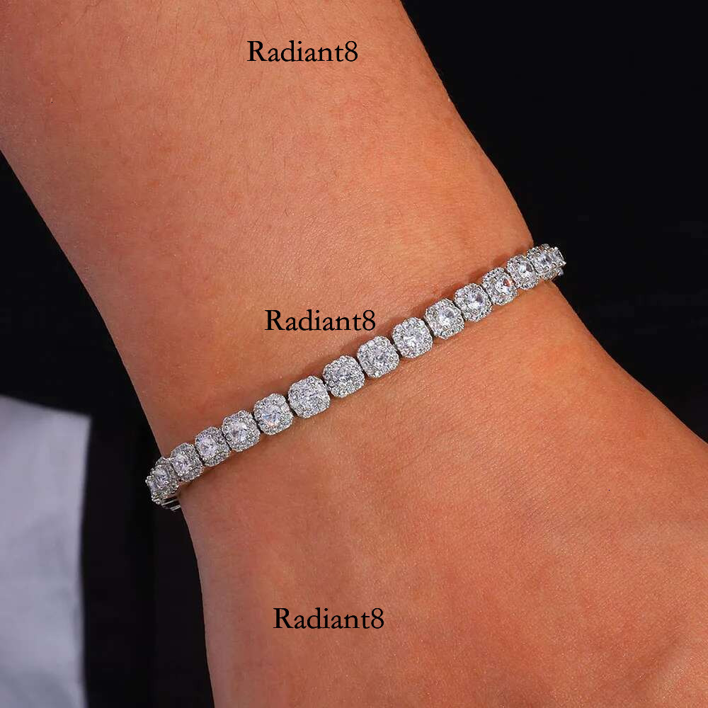 Hip Hop Jewelry 5mm Iced out Dia 5A CZ Cluster Tennis k for Women/Girl Thin Bracelet Christmas Gift