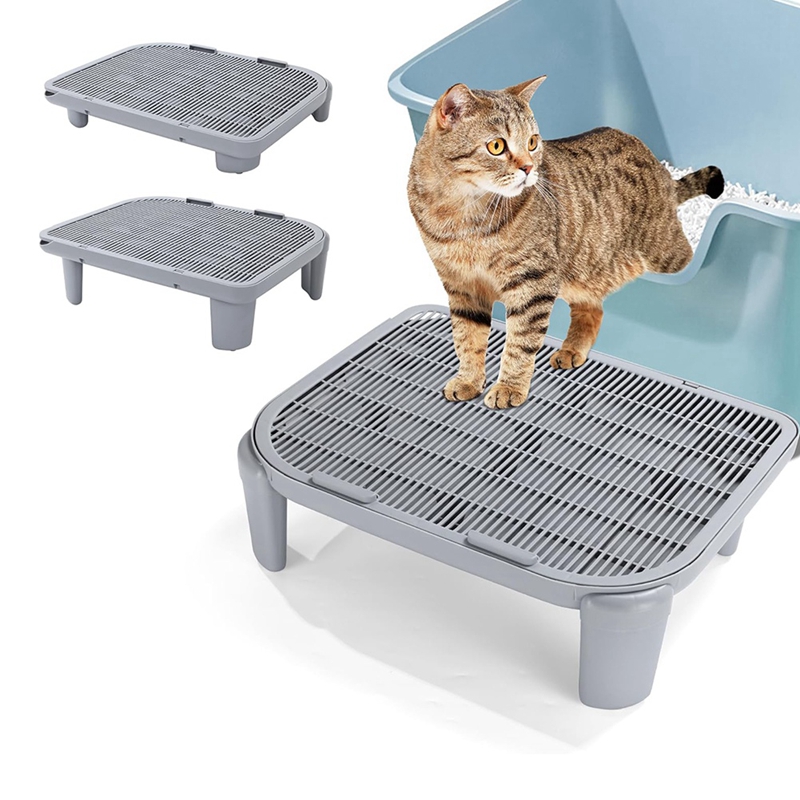 Adjustable Cat Ramp For Litter Box Elevated Cat Litter Ramp For Cat Litter Boxes Double Layered Litter Trapper