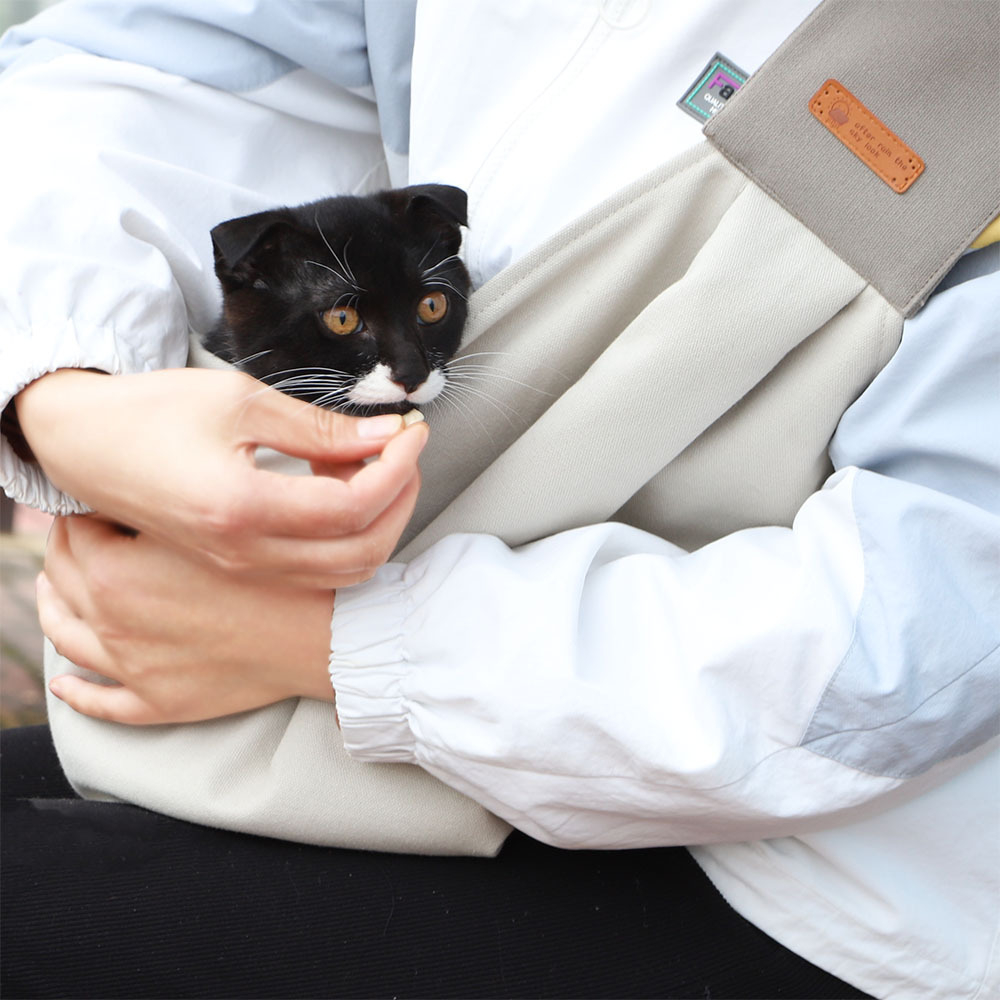 Portable Cotton Canvas Pet Sling Bag Breathable Chest Shoulder Carrier for Puppy Kitten Cat Dog Lightweight Travel Backpack Gift
