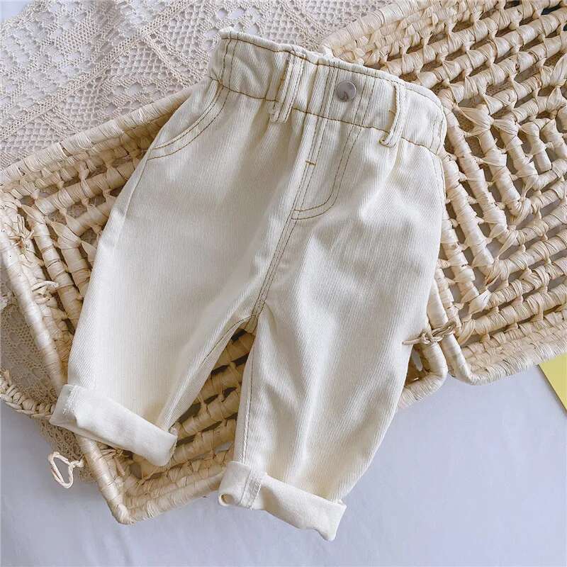 Ddmyshoesvip Boys Girls Pant Casual Trousers For Kids High Waist Solid Warm Out Jeans Children Autumn Spring M Years Pants