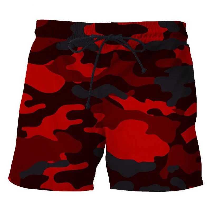 Camouflage 3D printed shorts mens outdoor sports board shorts unisex fashion casual swimming beach pantsXJ250304