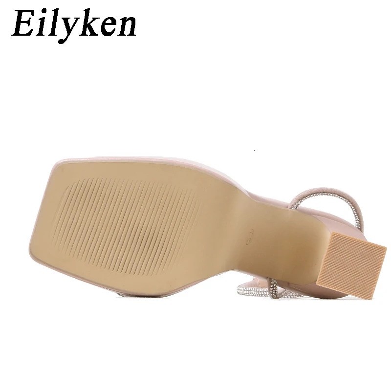 Equal Sexy Crystal Rhinestone Platform Women Sandals Fashion Open Toe PVC Transparent Super High Heel Female er Shoes 250228