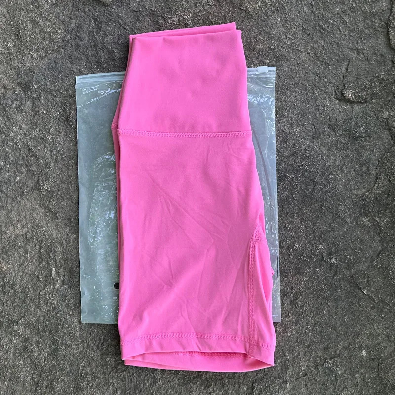 Solid Color High Waist Yoga Fitness Shorts Leggings Gym Womens Sports Running Exercise Bike Boxers Rear Belt Pocket Soft 250224