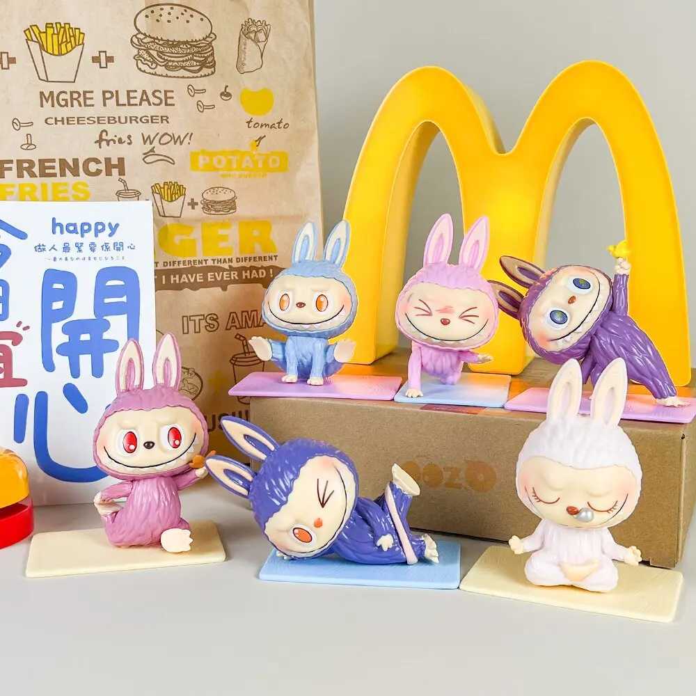 Labubu - Lazy Yoga Blind Box Mysterious Surprise Character Linda PVC Model Series Divination DollDecorative Toys Real GiftsT250305