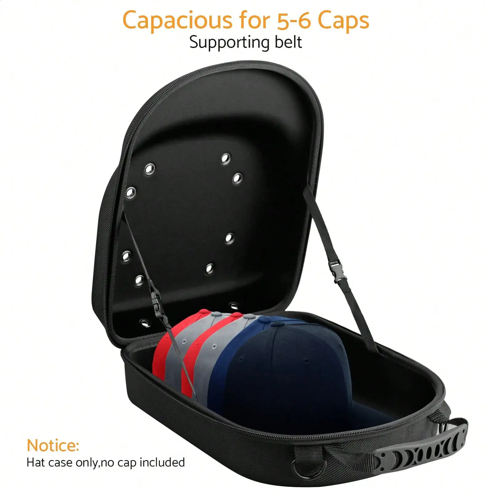 Ship from US Baseball cap with hat storage bag EVA waterproof dustproof and shatterproof set 6 hats travel box shoulder backpack straps 250305FBB