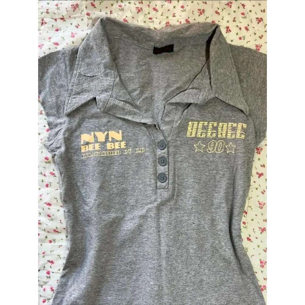 Streetwear Punk Vintage 90s Clothing Women Letter Casual Short Sleeve T-shirts Korean Fashion Bady T-shirts Woman Gothic Y2k Clothing
