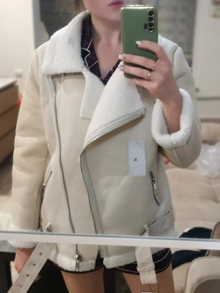 Ailegogo Winter Coat Thickness Faux Leather Fur Sheepskin Female Jacket Outwear Womens 250226
