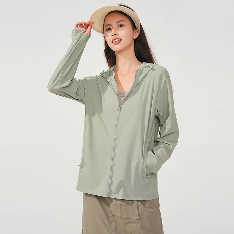 tracksuit New hooded men, with original gauze and ice sensation. Small brim sun protection women, outdoor breathable skin clothing for men