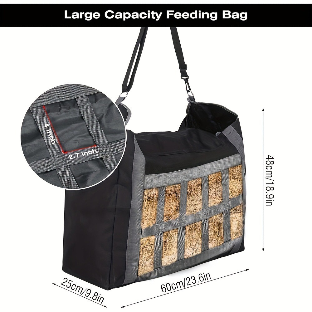 Pet Supplies Hangable Horse Feed Bags Oxford Fabric Convenient Hay Bags Large Capacity Portable Hay Net Donkey