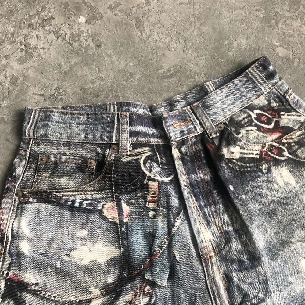 Frog Drift Fashion Streetwear Best Quality Jeans Casual Loose American Style Vintage Printed Trousers Graffiti Pants For Men
