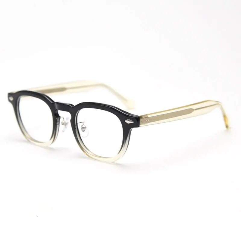 HBK Retro Oval Glasses Frames Transparent Lenses Men High Quality Acetate Frame Glasses Womens Reading Computer Eyewear 250303