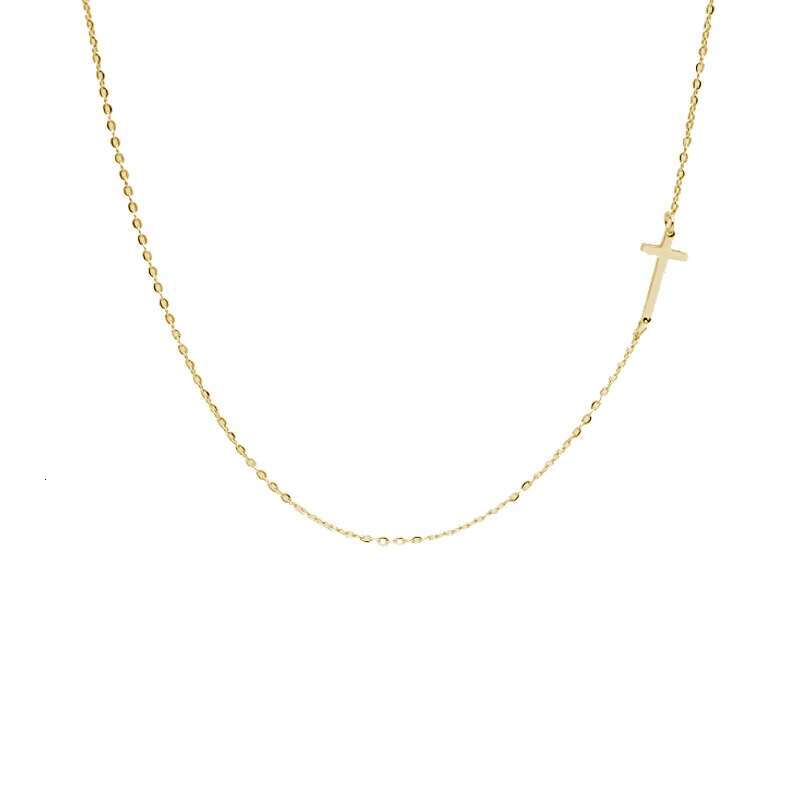 VILLWICE New Fashion Cross Pendant For Women Stainless Steel Faith Choker Necklace Gold Plated Religious Jewelry Gift