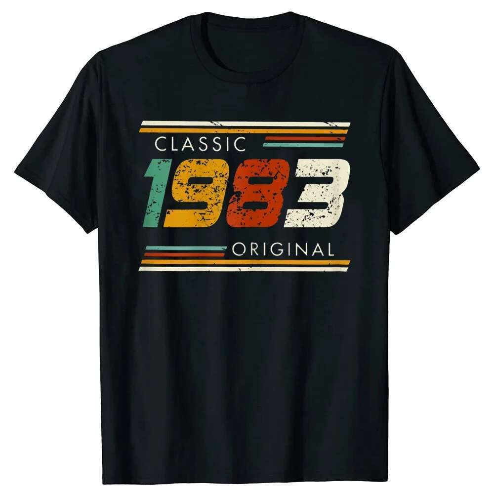 41 Year Made in 1983 Classic Original Vintage T-shirt for Men Father's Day Gift Idea Classic Accessories T-shirt Cotton T-shirts