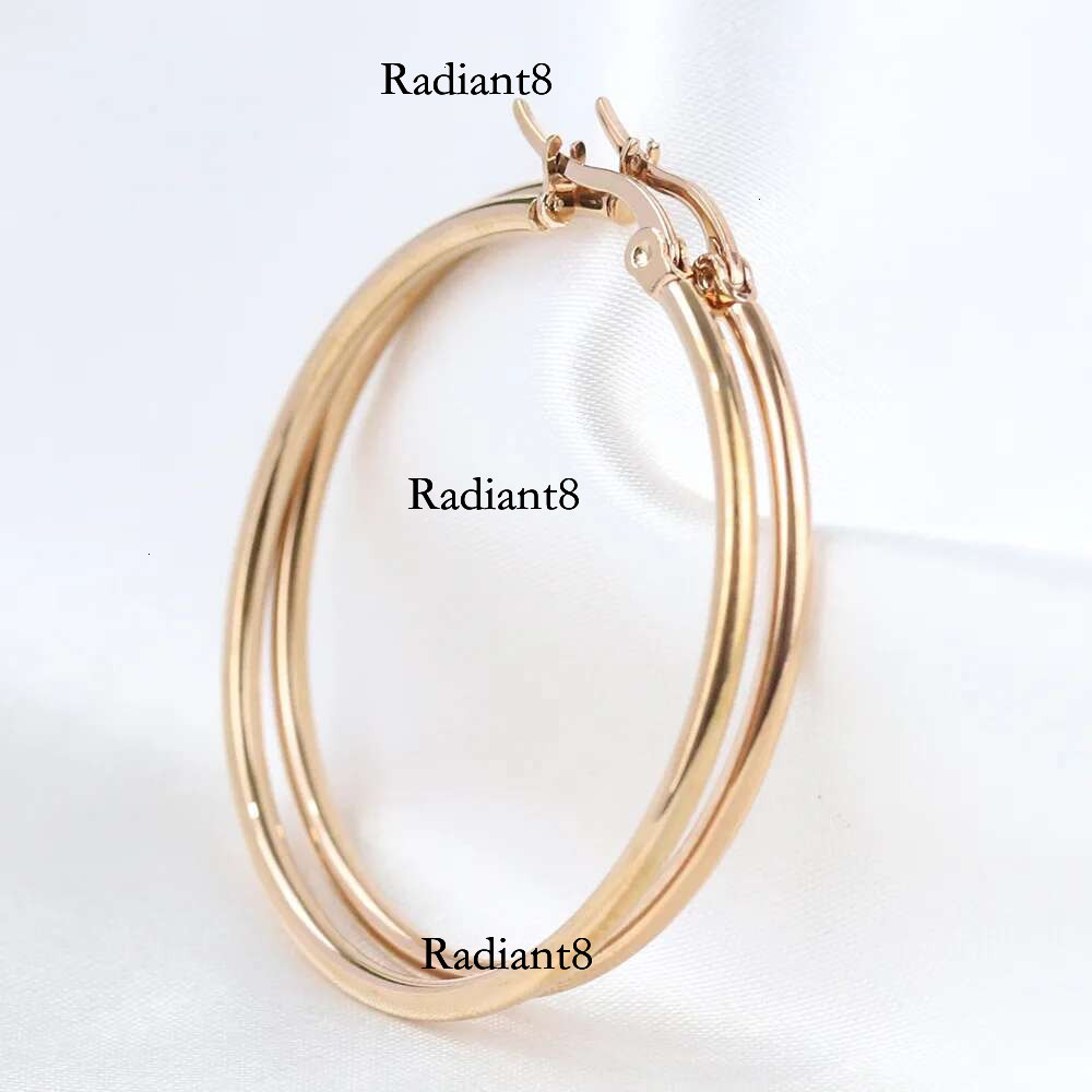 HNSP 50MM Circles Stainless Steel Hoop Earrings For Women Ear Jewelry Fashion Trend Female Girl Accessory