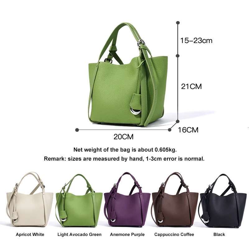 2025 New Women's Genuine Leather Handbag Small Designer Fashion Vegetable Basket Bucket Style Tote For Lady Commuting N Shopping