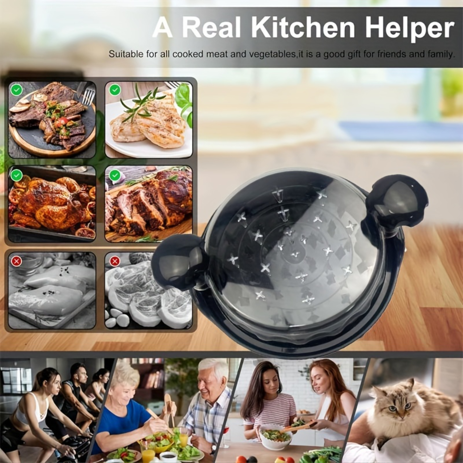 Chicken Shredder Large Chicken Breast Shredding Tool Visible Meat Shredder For Restaurant, Ergonomic Handle, BPA Free, Suitable