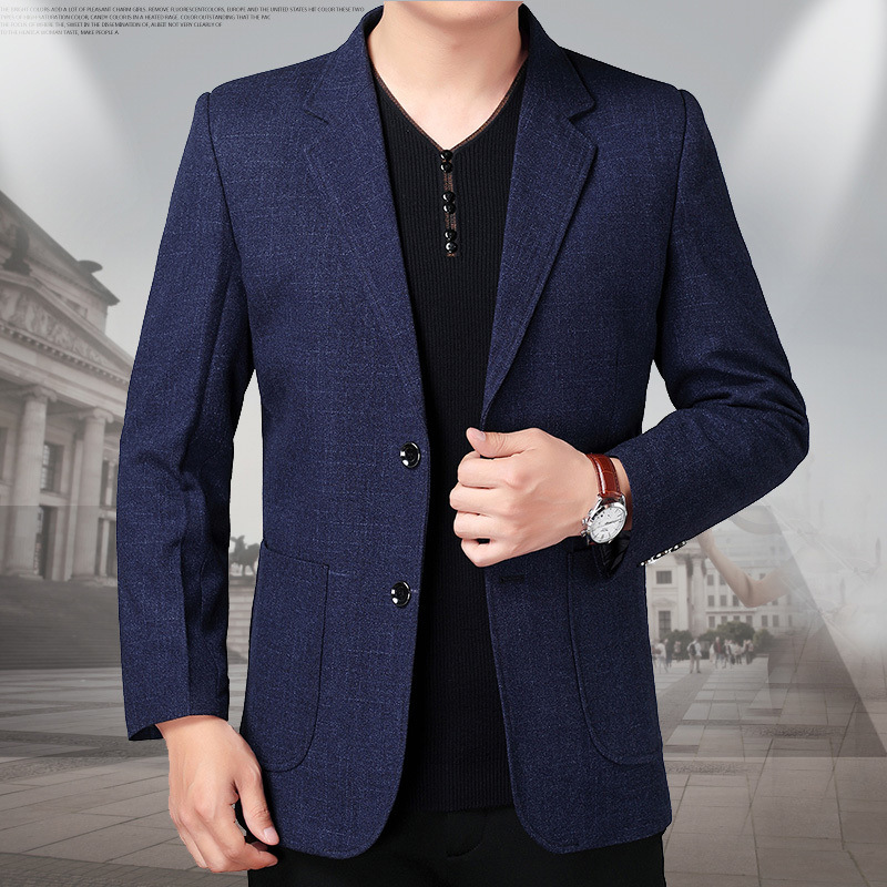 F33Elegant Men's Korean Inspired Three-Dimensional Drapery Casual Suit Jacket