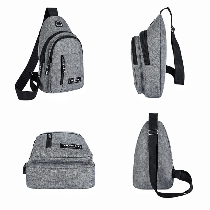 Business Mens Chest Bag Shoulder Messenger Casual Canvas Travel Waist Multifunctional Waterproof Storage 250227