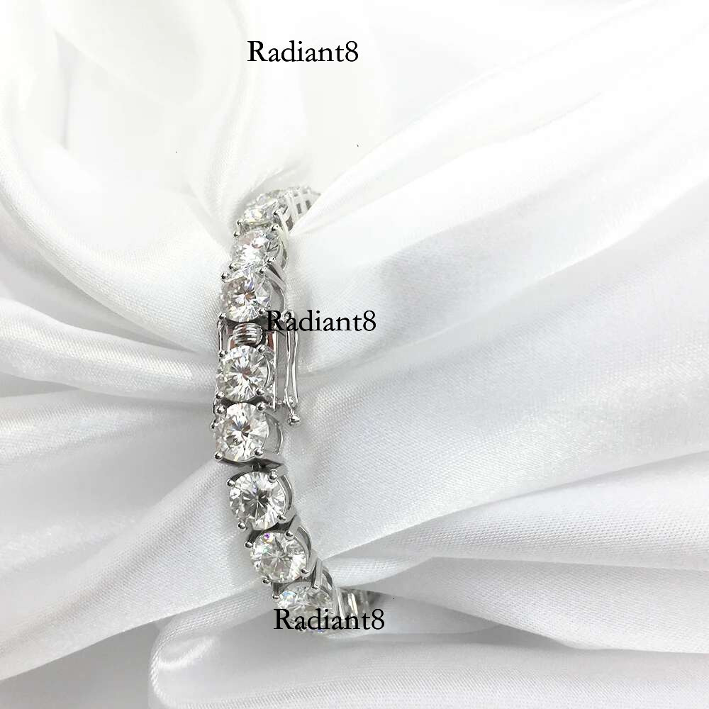 AEAW Platinum Plated Sier 12.4CTW 18CM Length 4mm F Near Colorless Moissanite Tennis Bracelet for Women