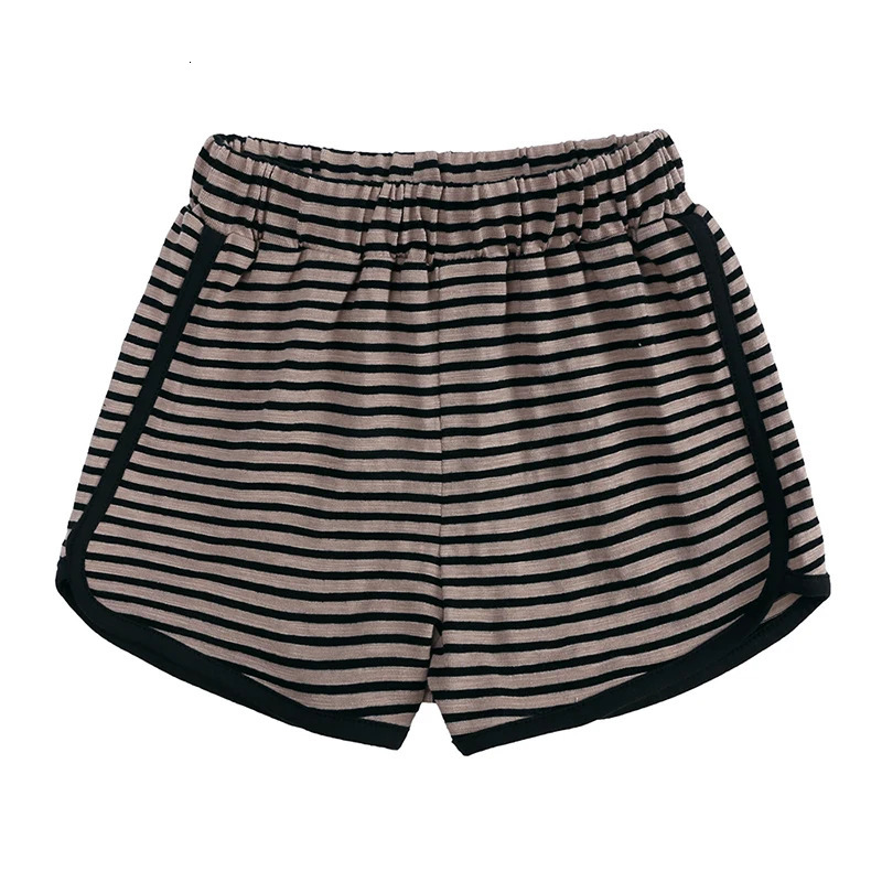2025 Toddler Boys Girls Shorts Clothes Solid Striped Elastic Kids Short Pants Casual Korean Style For Teenager Children Leggins 250304