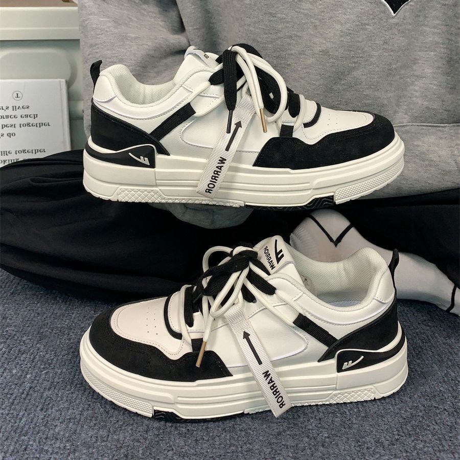 Huili 2025 Men's Shoes Black and White Panda Little White Shoes Couple Shoes New Versatile Trendy Fashion Campus Style Casual Board