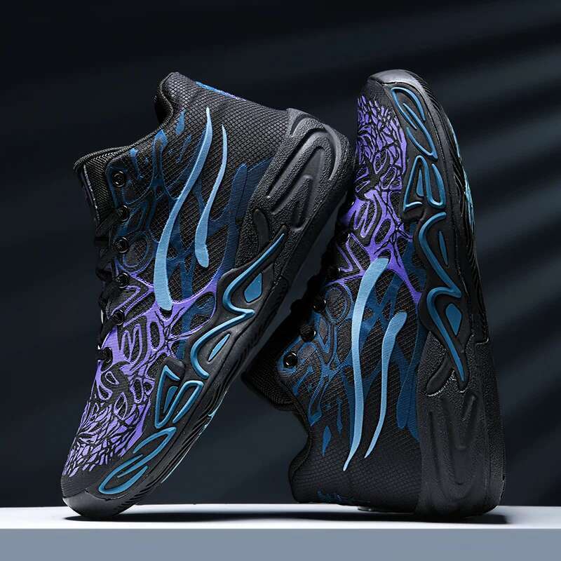Basketball Shoes Field Training High-top Comfortable Non-slip Sports Footwear Lace-up Flat Sneakers for Men