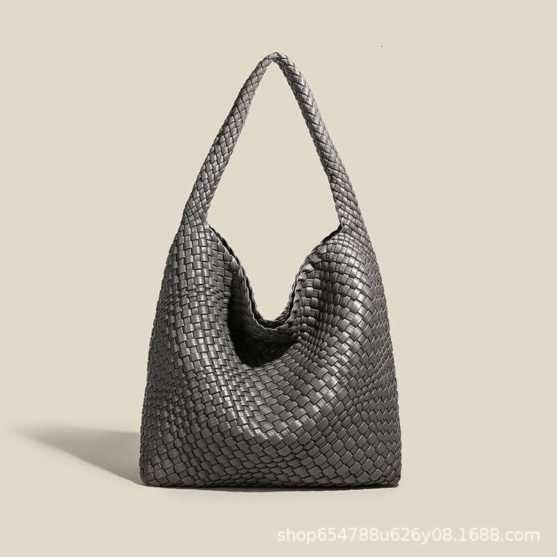 Woven Women's Tote, Extra Large Capacity, Hand-Held Vegetable Basket, Shopping Bag, Versatile, Single Shoulder Slanted Hanging Mother And Child B