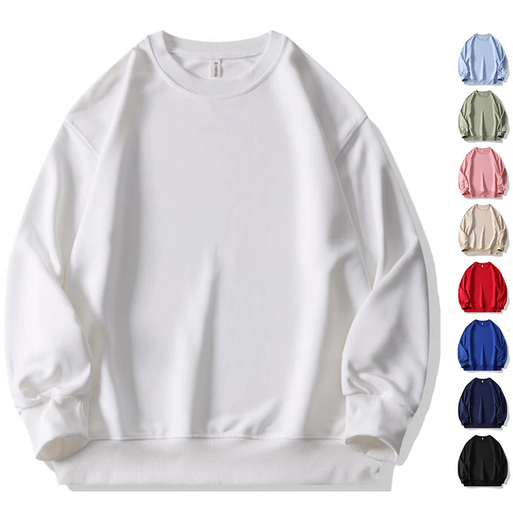 Blank Sublimation Sweatshirts Wholesale Men Sweat Shirt Baggy White Hoodie Unisex Crewneck Sweatshirts For Men Moletom Masculino 250304
