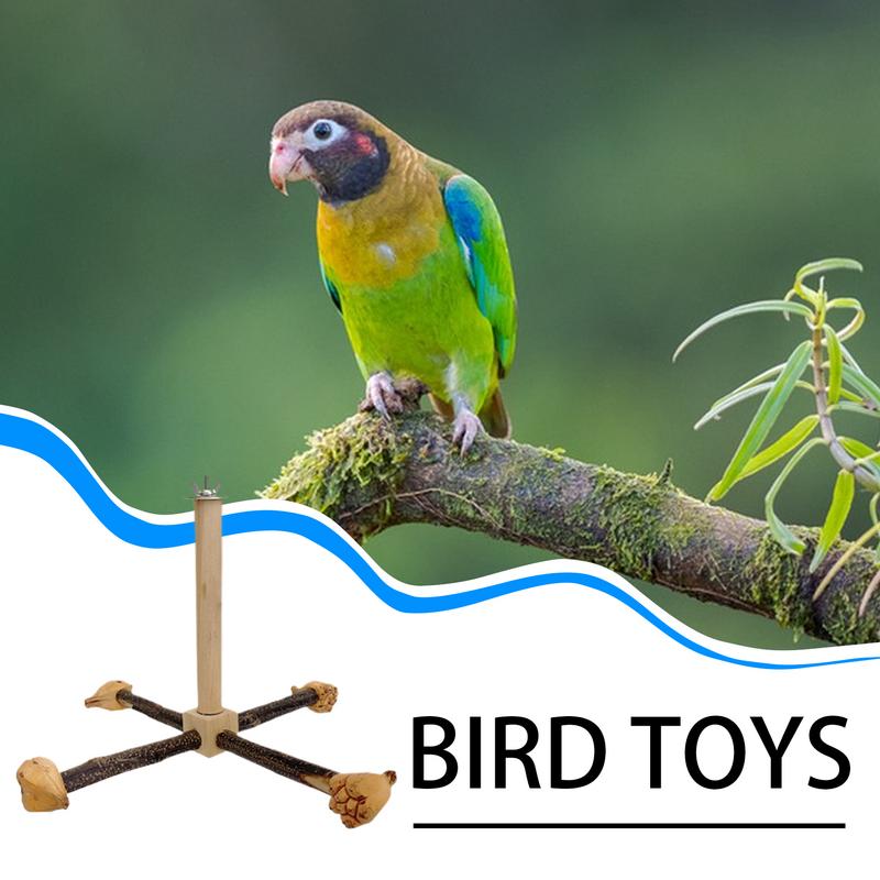 Natural Parrot Perch Bird Stand Tree Rods Claw Grinder Long Tailed Parakeet Climbing Standing Tree Branch Bird Cage Accessories