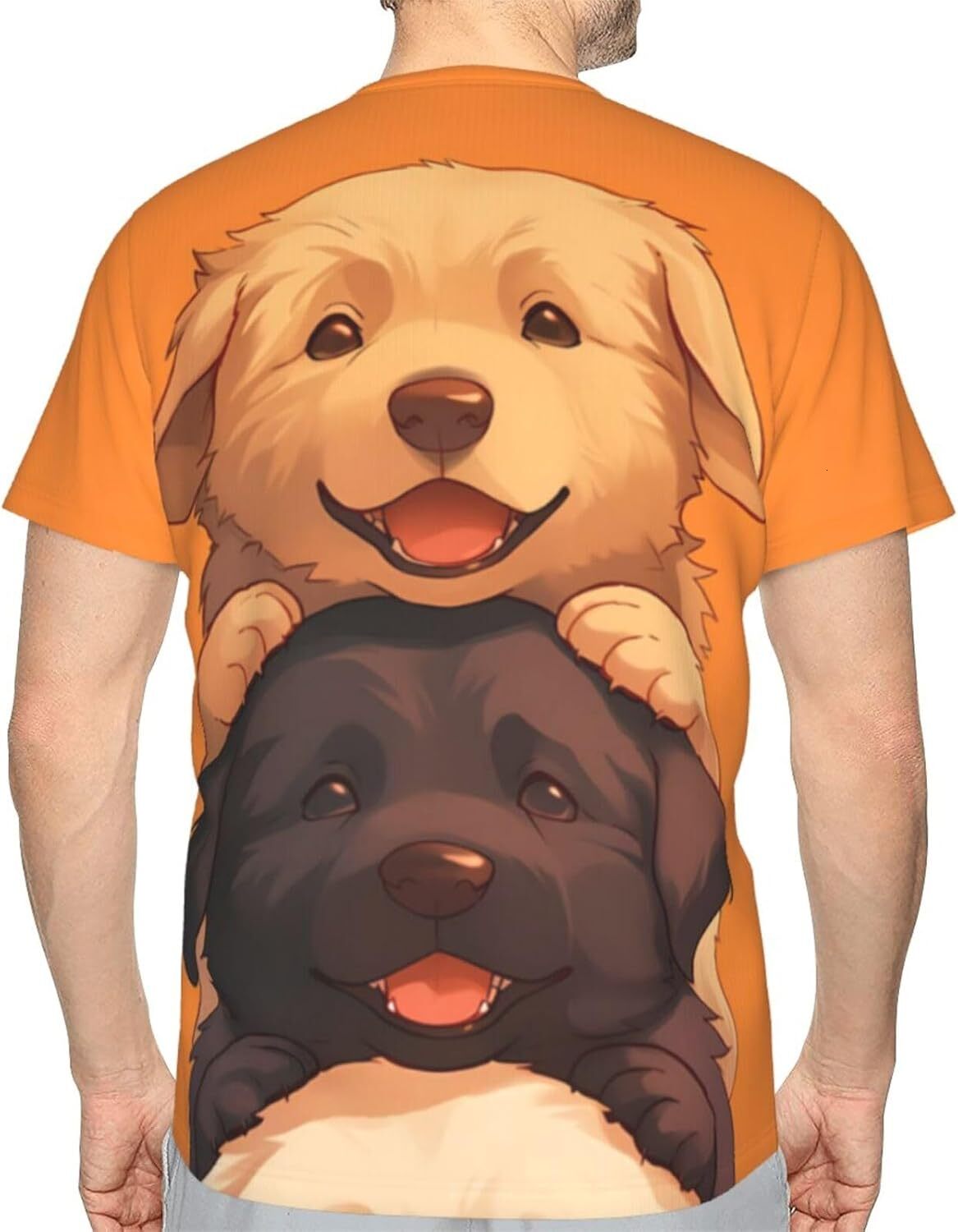 Mens T shirt Stacked Dogs 3D Printed Graphic T-Shirt for Men & Women - Cute Puppy Soft Casual Trendy Summer Tops Tee tee Casual tops summer clothes