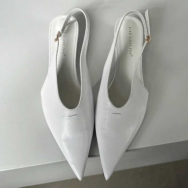 SEXY Pointed Toe Low H Sandals Womens Shallow Elegant Slingback Sandals Womens Summer Designer Dress Womens Pumps Y250304