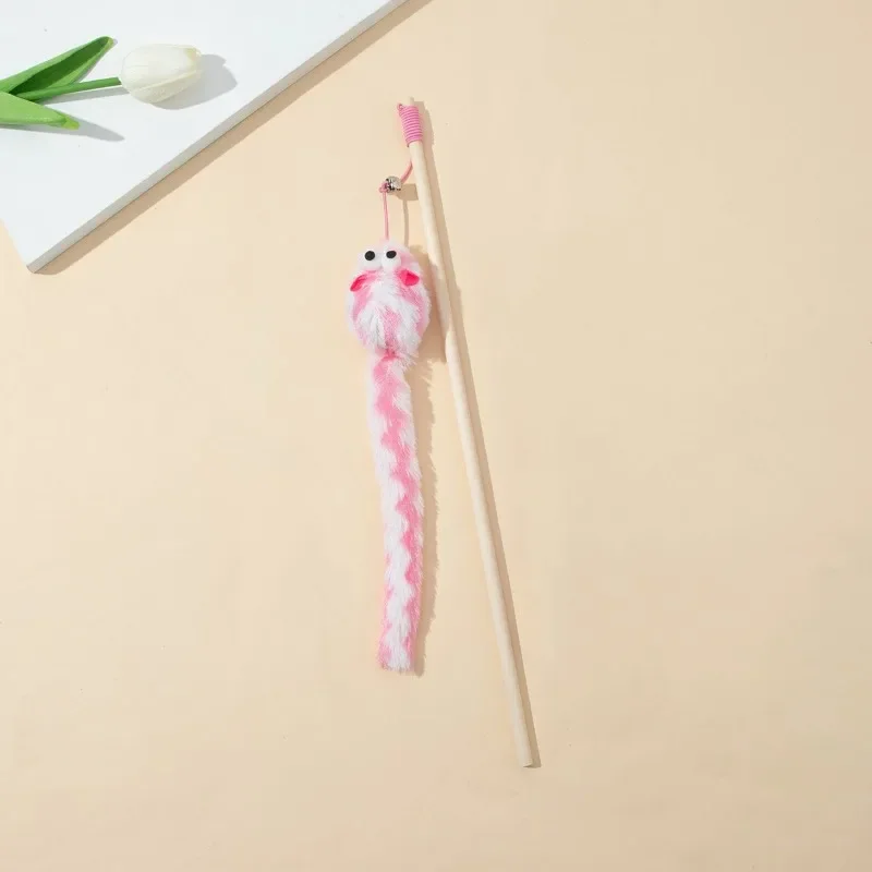 1pc Fishing Rod Cat Teaser Toy Wand Three Section Telescopic Cat Toy Interactive Funny Colorful Rod Teaser Wand Pet Cat Supplies