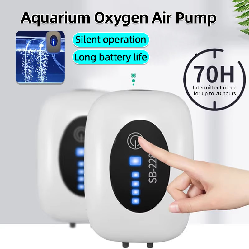 USB Charging Aquarium Oxygen Air Pump Compressor Fish Tank Portable Exhaust Silent Oxygenator Indoor Outdoor Fishing