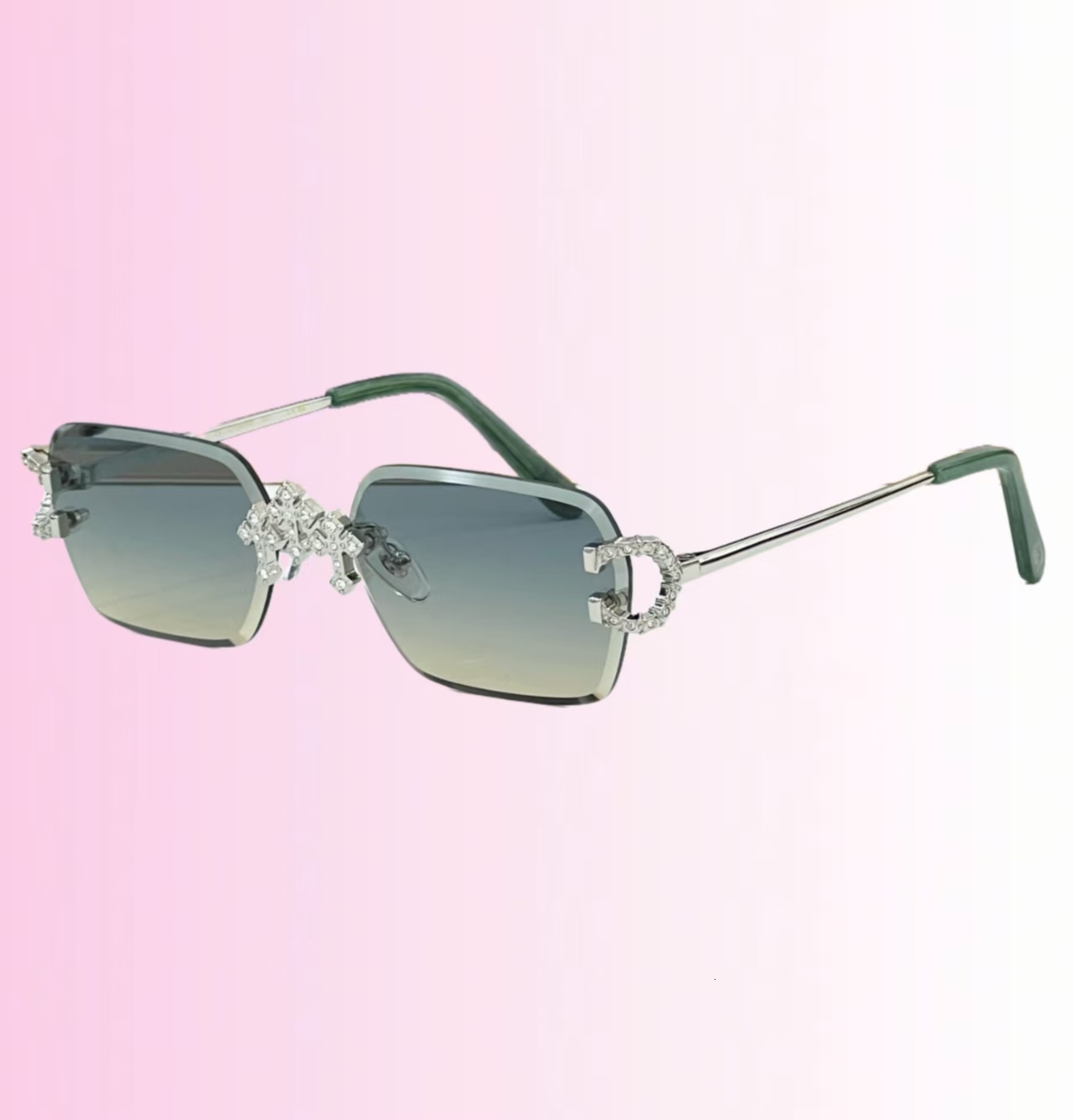 Mossany Fashion Sunglasses Rimless sparkling luxury crystal sunglasses