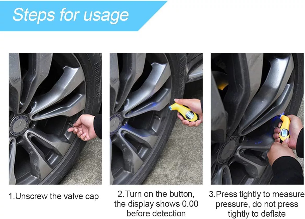 Auto Tester Digital LCD Tire Tyre Pressure Gauge Meter Manometer Barometers Diagnostic Tool for Car Motorcycle