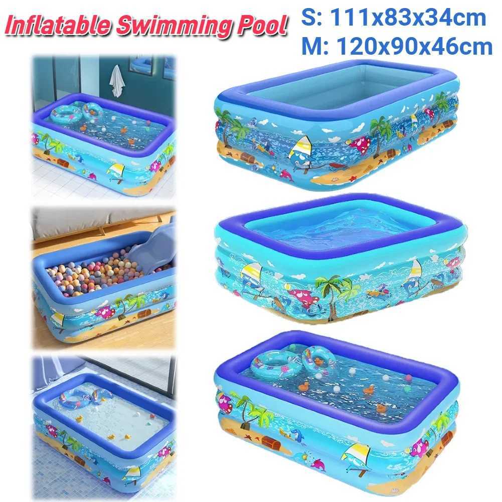 Inflatable Kids Swimming Pool PVC Framed Swimming Pool Cartoon Pattern Thickening Swimming Pool for Summer Outdoor IndoorXJ250305