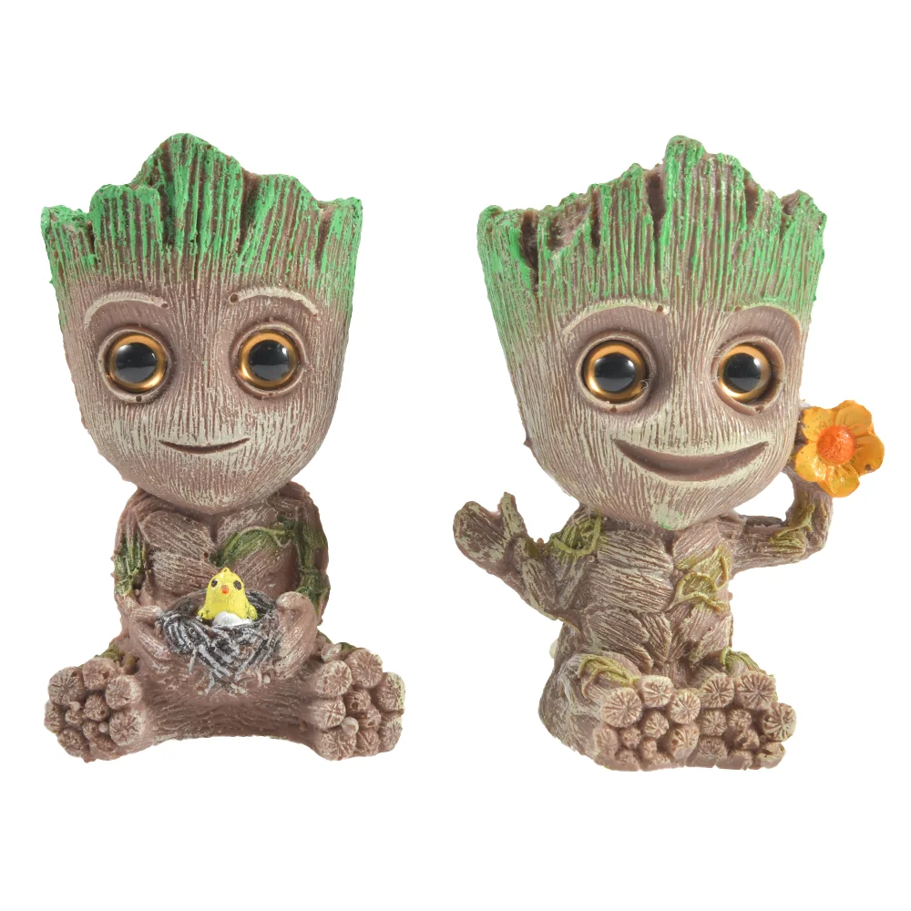 Cute Tree Groot Fish Tank Oxygen Pump Bubble Stone Ornaments Aquarium Decoration Fish Tank Accessories