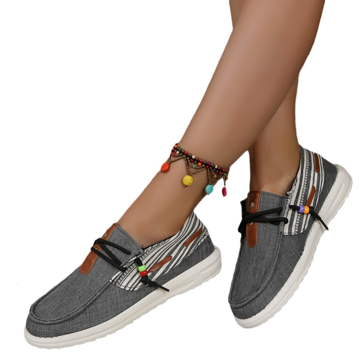 New plus size casual, fashionable comfortable 2025 simple single shoes for spring and summer generous women ddmykukumalu