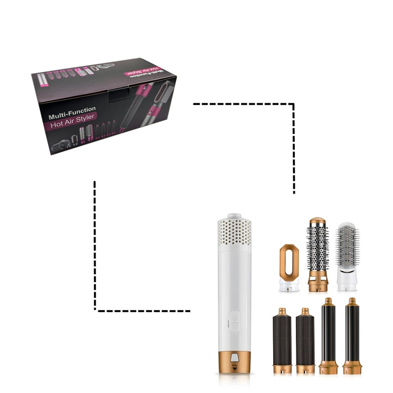 7 In 1 One Step Hair Dryer Volumizer Rotating Hairdryer Curler Comb Curling Brush Dryers For Styling Tool Multi-functional hair dryer
