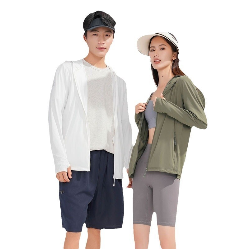 Upf50+Ice Skin Ice Silk Sunscreen Clothing Women New Summer Lightweight Jacket for Men UV resistant and Breathable tracksuit