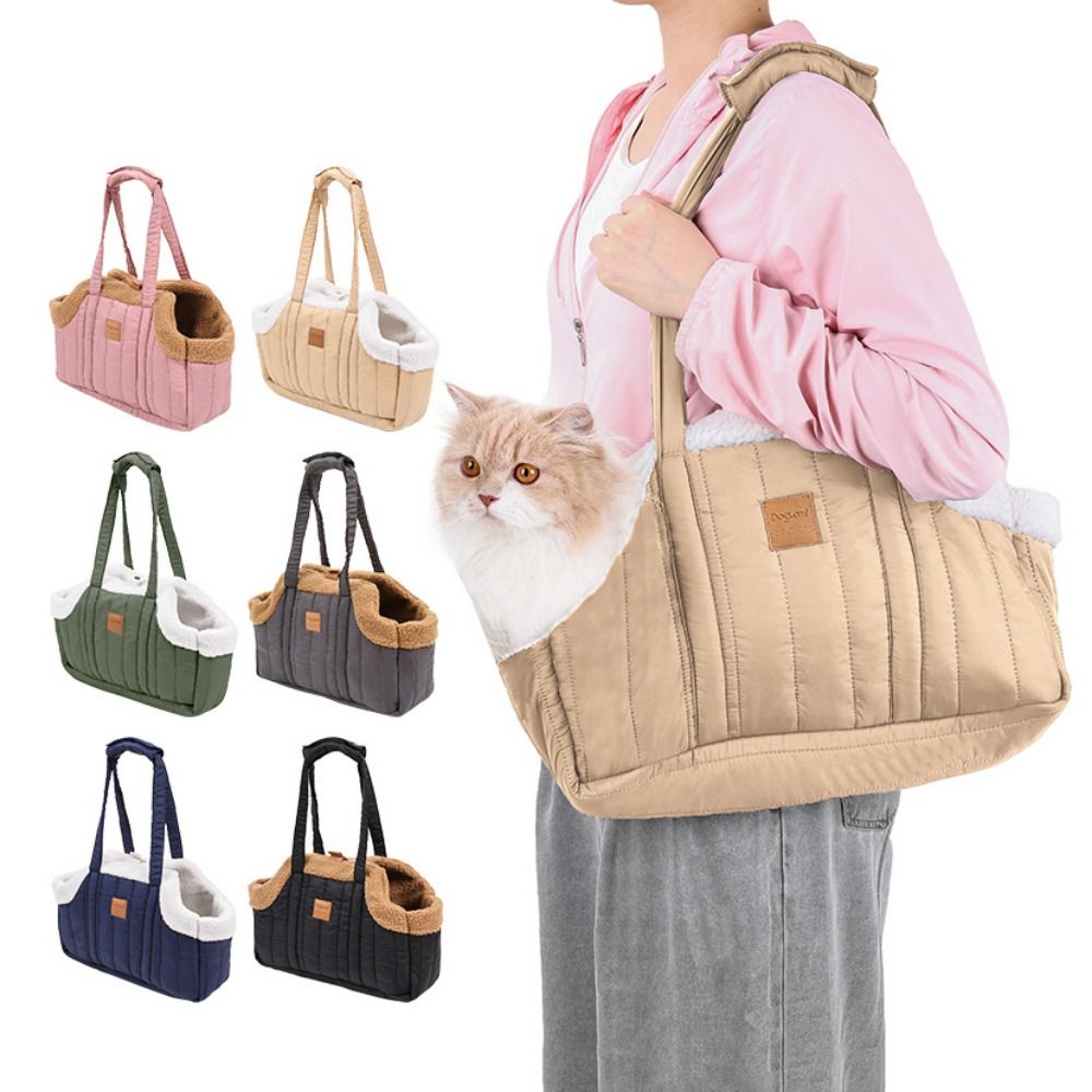 Practical Portable Pet Tote Bag Open Style Plush Cat Carrier Handbags Soft Warm Pet Carrying Bag for Travel