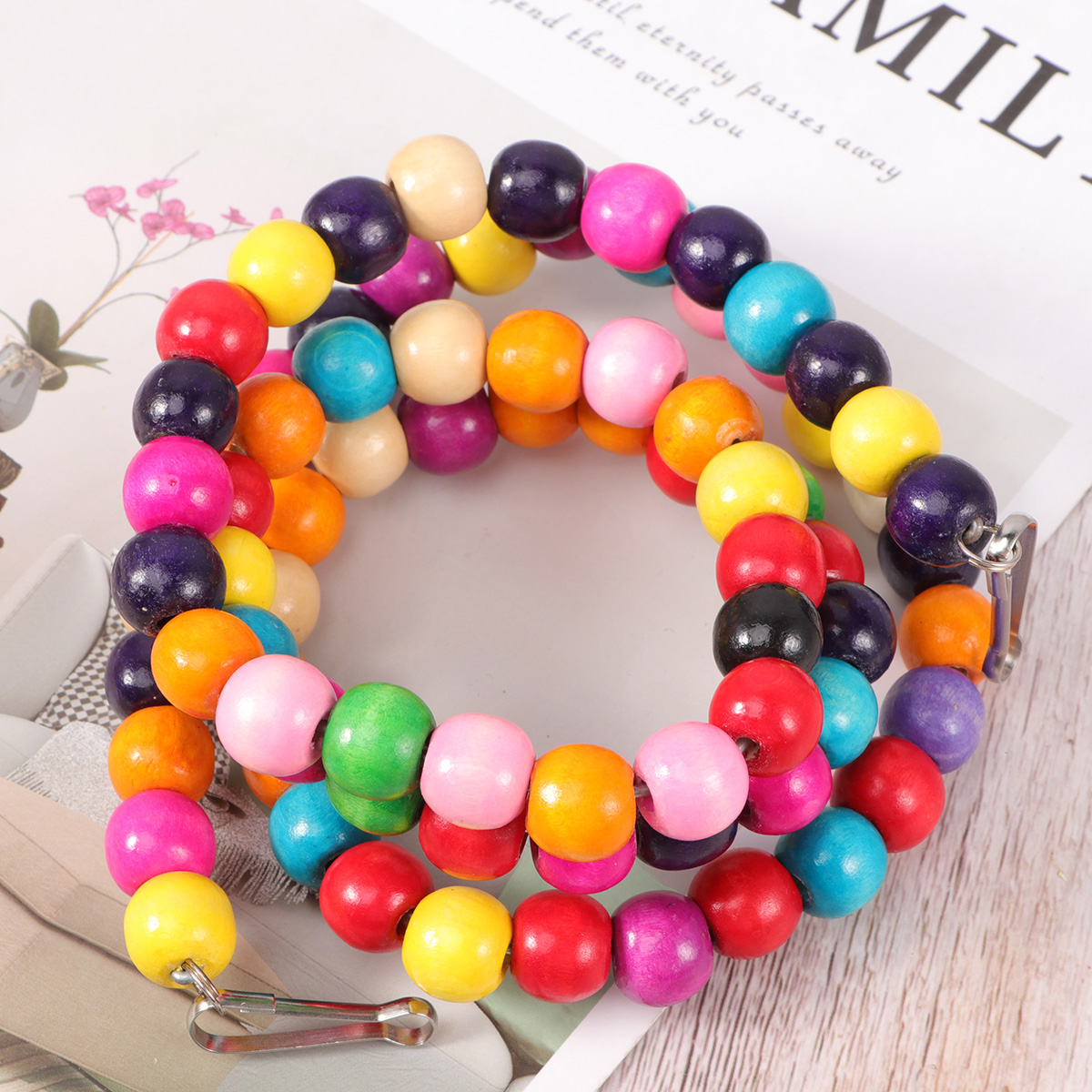 Budgie Food Bird Toy Talking Cactus Hamster Chew Toys Parakeet Cage Accessories Wood Beads Parrot The