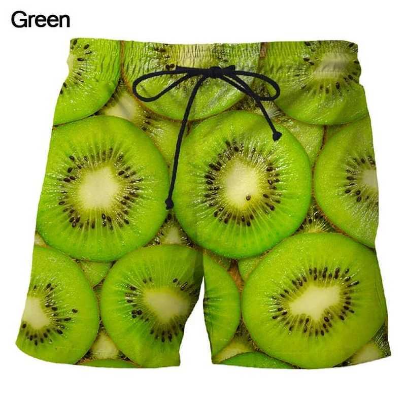 Holiday Hawaiian Mens Beach Shorts 3D Printed Fruit Watermelon Shape Sports Shorts New Design Shorts Personalized ClothingXJ250304