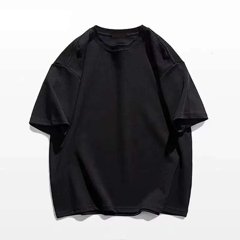 100% pure cotton T-shirt for men and women, high-quality, solid color, casual basic clothing, plus size, short sleeved, black and white
