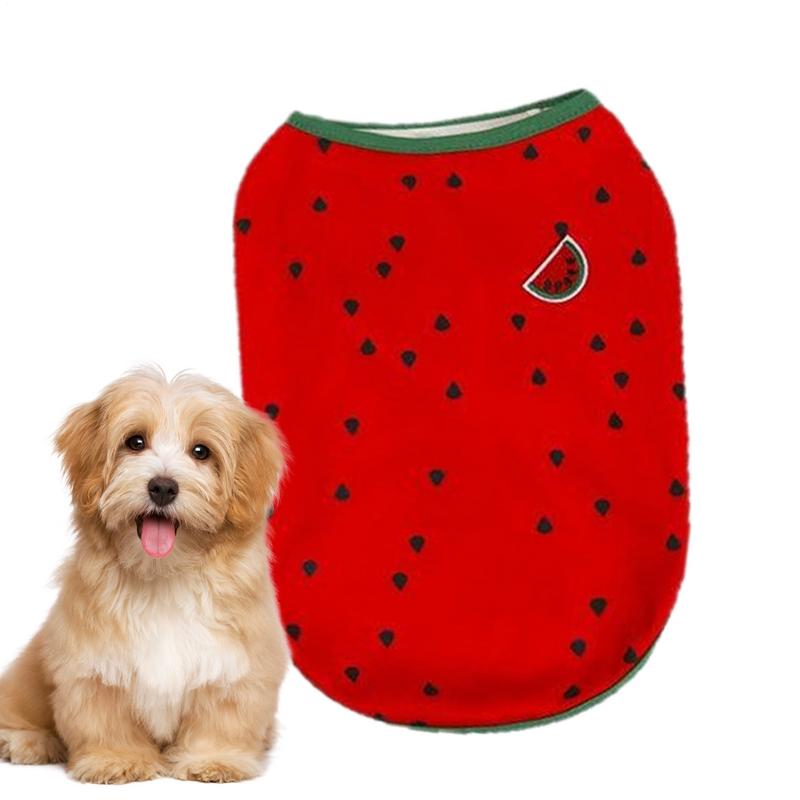 Dog Summer Clothes Puppy Summer Clothes Soft Breathable Dog Cat Shirt Cute Watermelon Pineapple Outfit Clothes For Small To