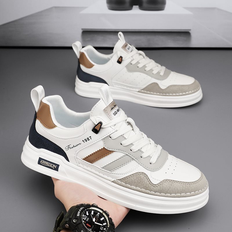 Men's shoes new 2025 summer breathable small white shoes, Maillard trend versatile soft sole lightweight casual sports shoes