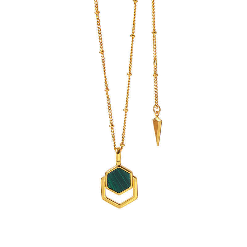 Fashionable geometric layered pea collarbone necklace, exquisite work accessory